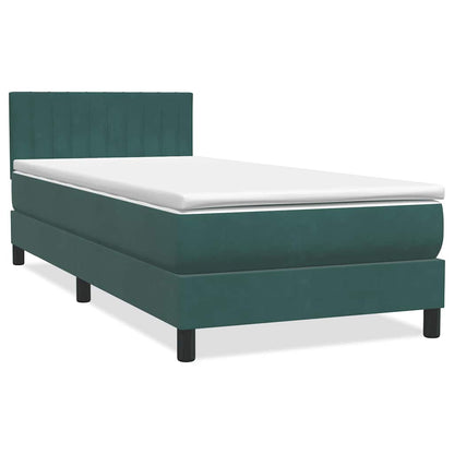 Boxspringbett mit Matratze Dunkelgrün 80x220 cm Samt