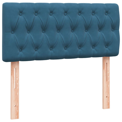 Boxspringbett mit Matratze Dunkelblau 80x220 cm Samt
