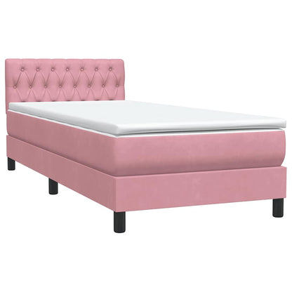 Boxspringbett mit Matratze Rosa 100x220 cm Samt