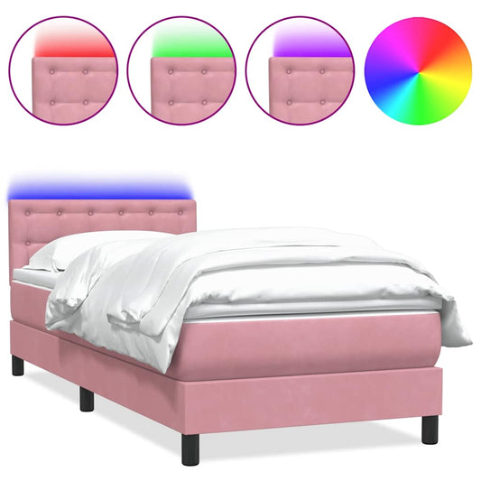 Boxspringbett mit Matratze Rosa 80x220 cm Samt