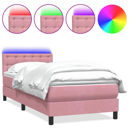 Boxspringbett mit Matratze Rosa 100x220 cm Samt