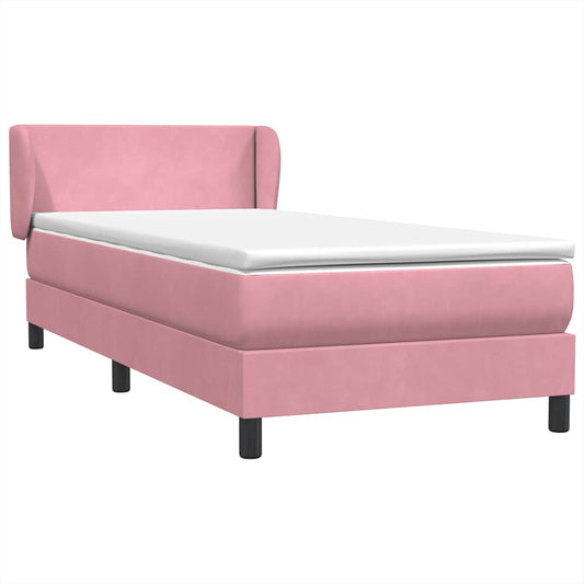 Boxspringbett mit Matratze Rosa 100x220 cm Samt