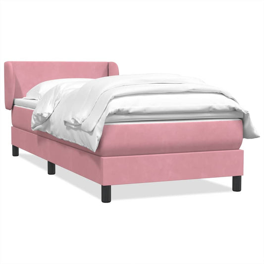 Boxspringbett mit Matratze Rosa 100x220 cm Samt