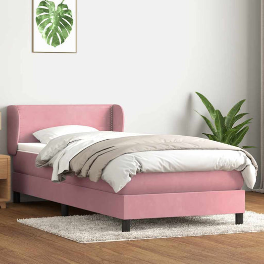 Boxspringbett mit Matratze Rosa 100x220 cm Samt
