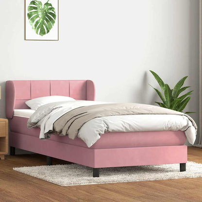 Boxspringbett mit Matratze Rosa 100x220 cm Samt