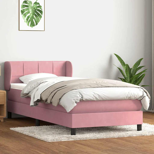 Boxspringbett mit Matratze Rosa 100x220 cm Samt