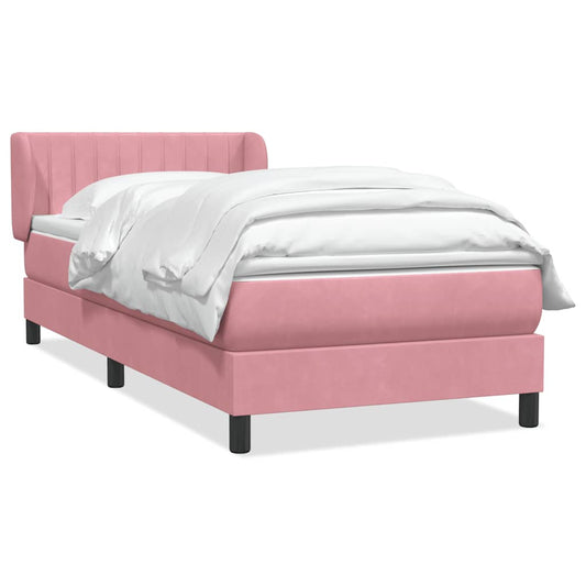 Boxspringbett mit Matratze Rosa 80x220 cm Samt