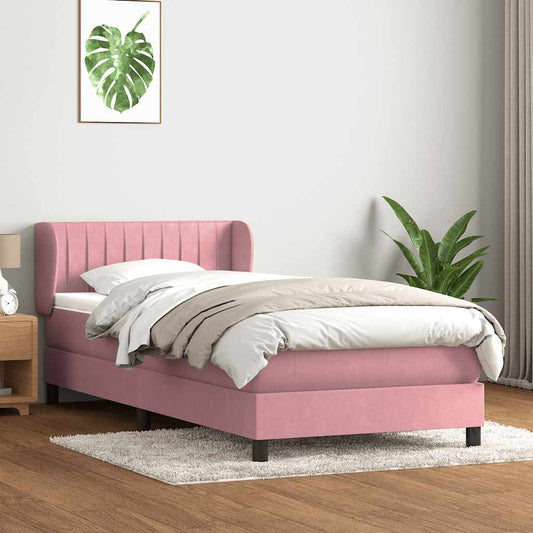 Boxspringbett mit Matratze Rosa 80x220 cm Samt