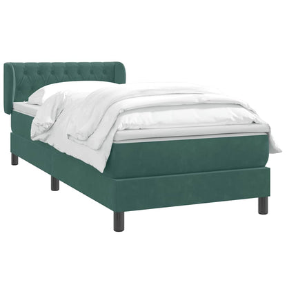 Boxspringbett mit Matratze Dunkelgrün 80x220 cm Samt
