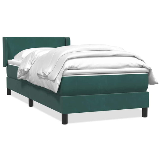 Boxspringbett mit Matratze Dunkelgrün 80x220 cm Samt