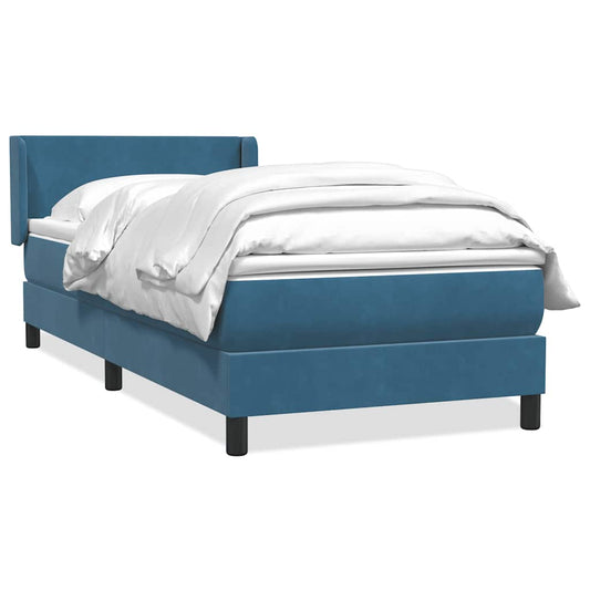 Boxspringbett mit Matratze Dunkelblau 80x220 cm Samt