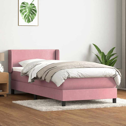 Boxspringbett mit Matratze Rosa 80x220 cm Samt