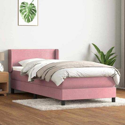 Boxspringbett mit Matratze Rosa 80x220 cm Samt