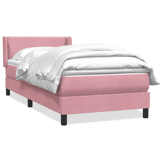 Boxspringbett mit Matratze Rosa 80x220 cm Samt