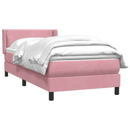 Boxspringbett mit Matratze Rosa 80x220 cm Samt