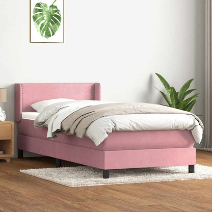 Boxspringbett mit Matratze Rosa 80x220 cm Samt