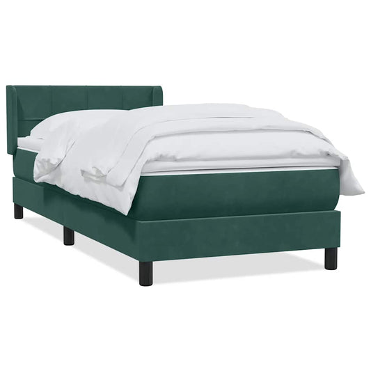 Boxspringbett mit Matratze Dunkelgrün 80x220 cm Samt