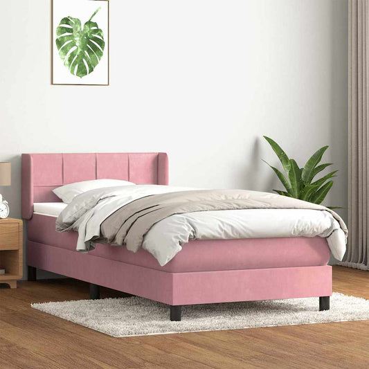 Boxspringbett mit Matratze Rosa 100x220 cm Samt