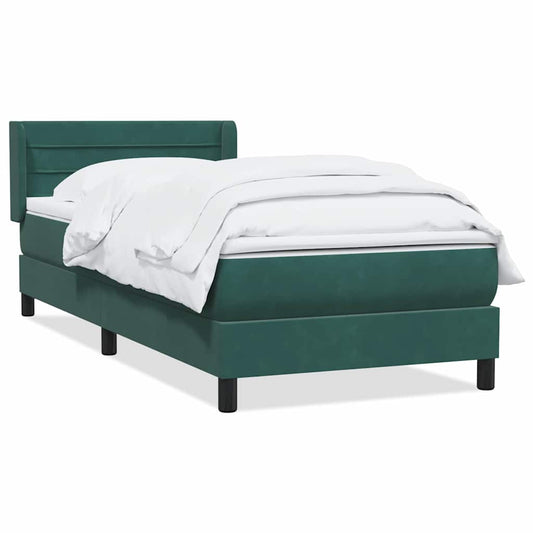 Boxspringbett mit Matratze Dunkelgrün 80x220 cm Samt