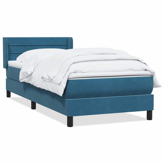 Boxspringbett mit Matratze Dunkelblau 80x220 cm Samt
