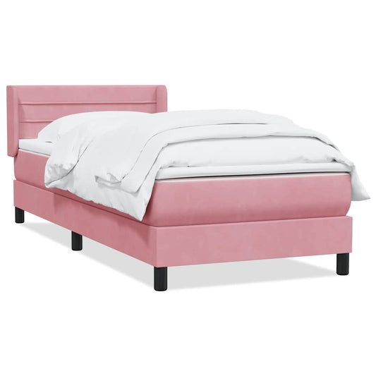 Boxspringbett mit Matratze Rosa 100x220 cm Samt