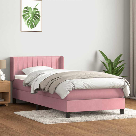 Boxspringbett mit Matratze Rosa 100x220 cm Samt