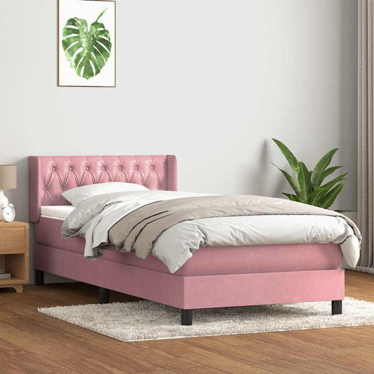 Boxspringbett mit Matratze Rosa 100x220 cm Samt