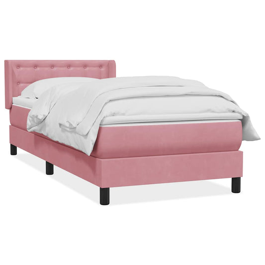 Boxspringbett mit Matratze Rosa 100x220 cm Samt