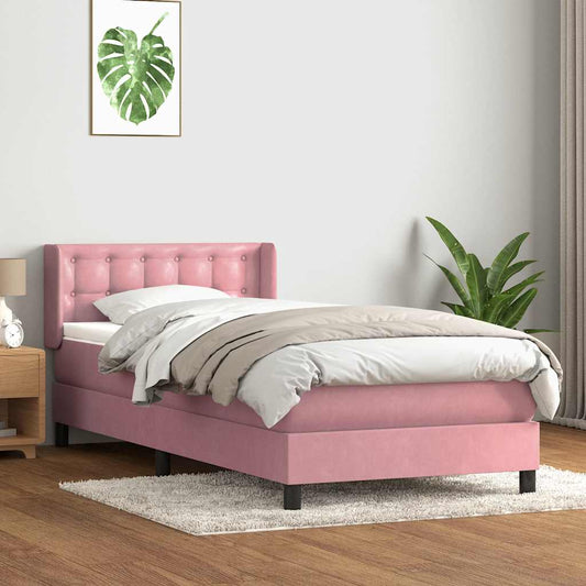 Boxspringbett mit Matratze Rosa 100x220 cm Samt