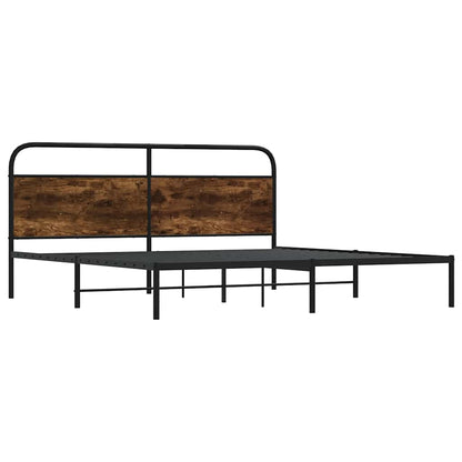 Metallbett ohne Matratze Räuchereiche 183x213 cm