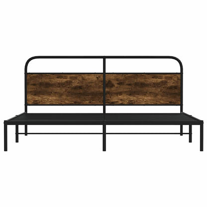 Metallbett ohne Matratze Räuchereiche 183x213 cm