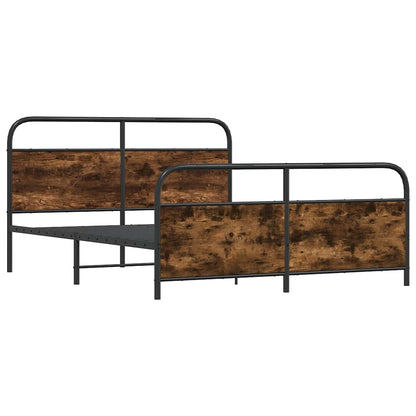 Metallbett ohne Matratze Räuchereiche 193x203 cm