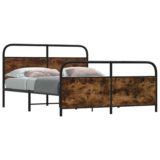 Metallbett ohne Matratze Räuchereiche 193x203 cm