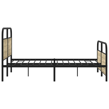Metallbett ohne Matratze Sonoma-Eiche 160x200 cm