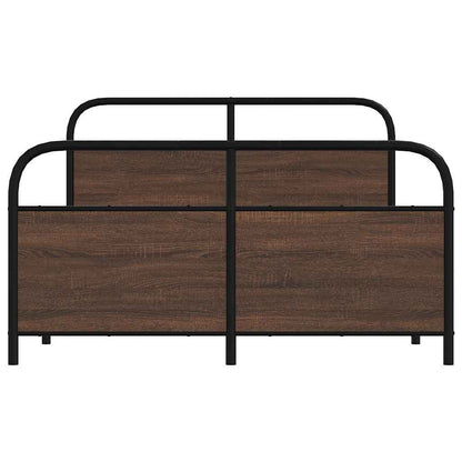 Metallbett ohne Matratze Braun Eichen-Optik 140x190 cm