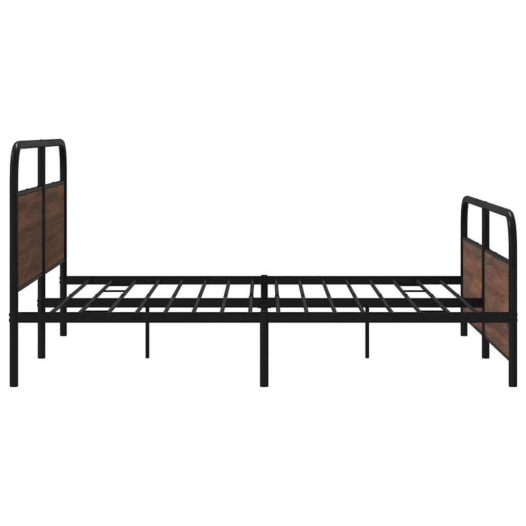 Metallbett ohne Matratze Braun Eichen-Optik 183x213 cm