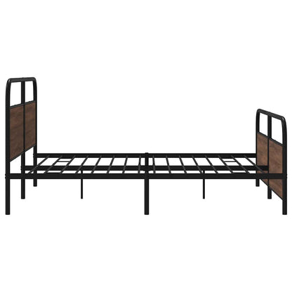 Metallbett ohne Matratze Braun Eichen-Optik 183x213 cm