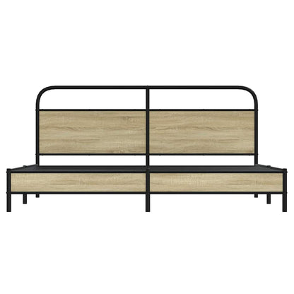 Metallbett ohne Matratze Sonoma-Eiche 193x203 cm