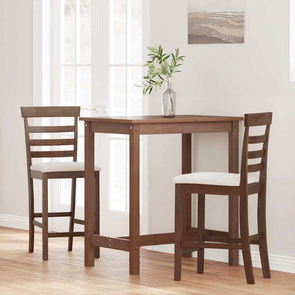 Barhocker mit Kissen 2 Stk. Braun Massivholz Gummibaum