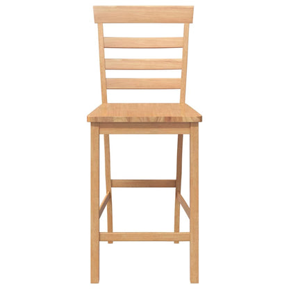 Barhocker 2 Stk. Natur Massivholz Gummibaum