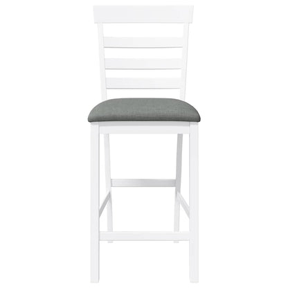 Barhocker mit Kissen 2 Stk. Weiß Massivholz Gummibaum