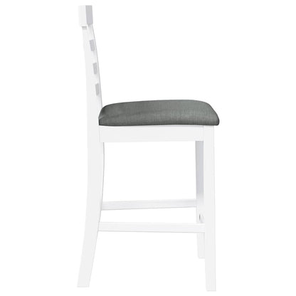 Barhocker mit Kissen 2 Stk. Weiß Massivholz Gummibaum