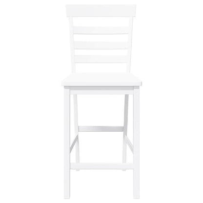 Barhocker 2 Stk. Weiß Massivholz Gummibaum