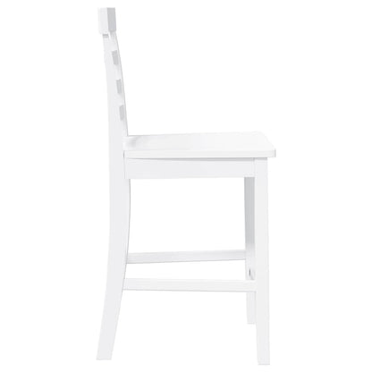 Barhocker 2 Stk. Weiß Massivholz Gummibaum