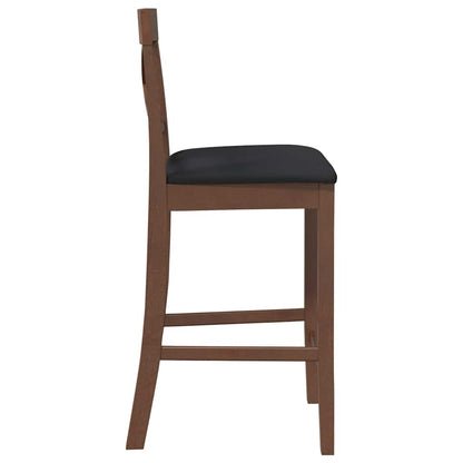 Barhocker mit Kissen 2 Stk. Braun Massivholz Gummibaum