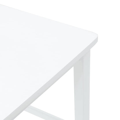 Barhocker 2 Stk. Weiß Massivholz Gummibaum