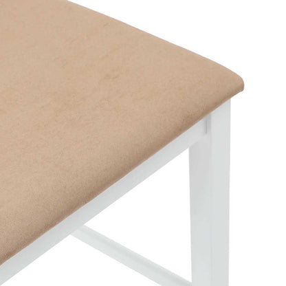 Barhocker mit Kissen 2 Stk. Weiß Massivholz Gummibaum