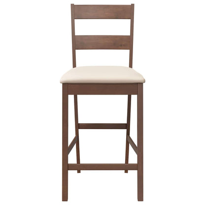 Barhocker mit Kissen 2 Stk. Braun Massivholz Gummibaum