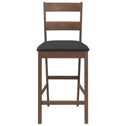Barhocker mit Kissen 2 Stk. Braun Massivholz Gummibaum