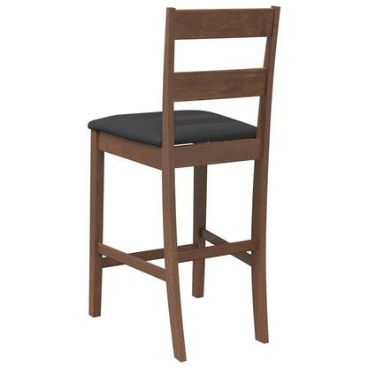 Barhocker mit Kissen 2 Stk. Braun Massivholz Gummibaum